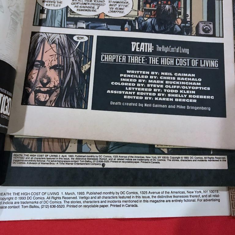 Vertigo SANDMAN UNIVERSE Death The High Cost of Living 1