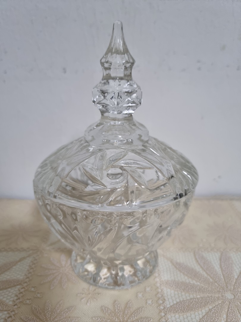 Vintage Cut Crystal Candy Bowl With Lid Furniture Home Living Home Vintage Cut Crystal Candy Bowl 1634520593 Baf92e41