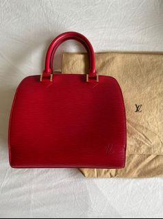 Vintage LV 絕版紅色水波紋手提包