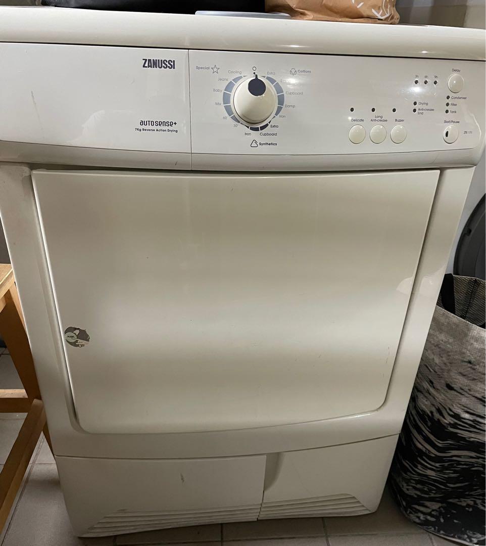 Zanussi Dryer 7 kgs, TV & Home Appliances, Washing Machines and Dryers