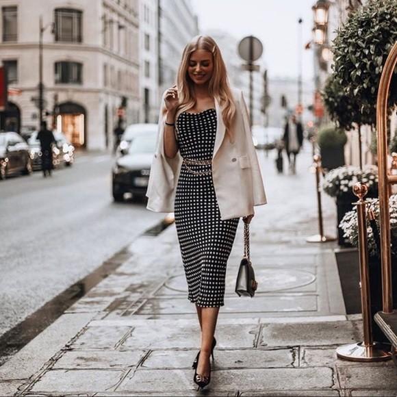 Cowl neck best sale polka dot dress