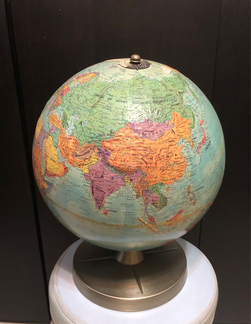 12吋美國製地球儀 12'' Replogle Stereo Relief Globe, 興趣及遊戲