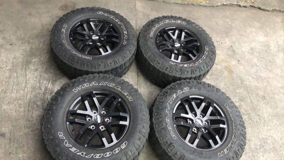 17” Ford raptor stock used mags 6Holes pcd 139 w/265-70-r17 Goodyear  Wrangler tires, Car Parts & Accessories, Mags and Tires on Carousell