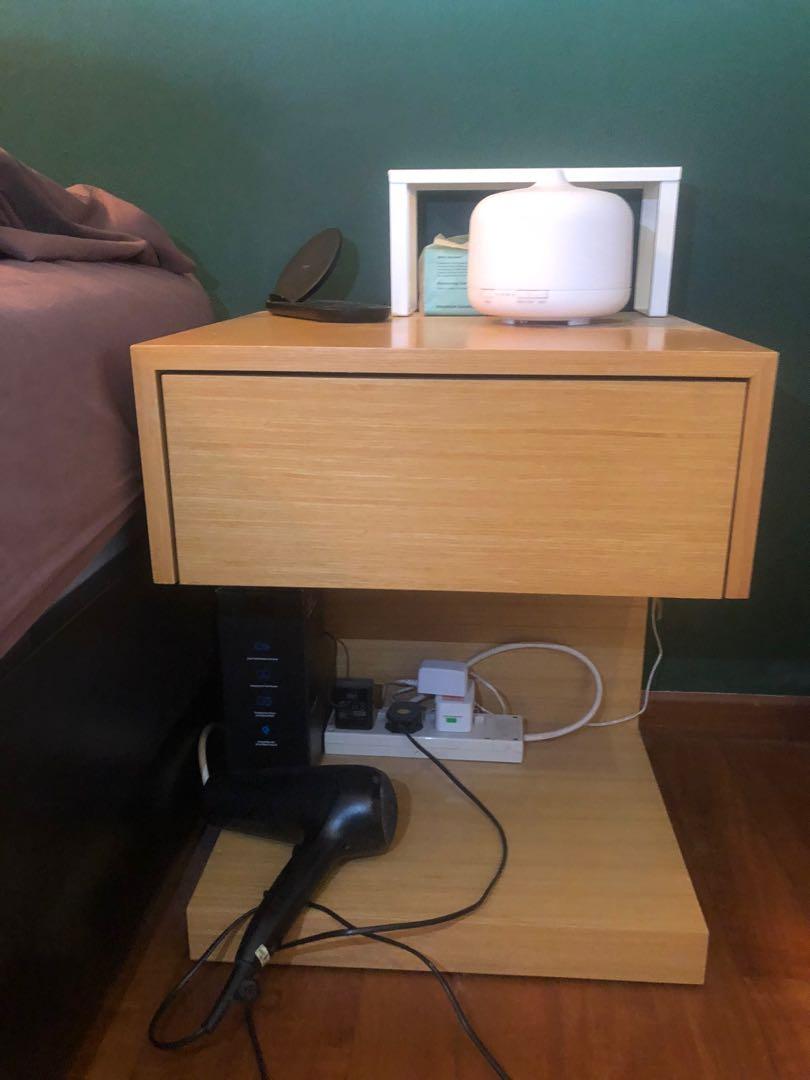 Light Brown Bedside Table, Furniture & Home Living, Furniture, Shelves