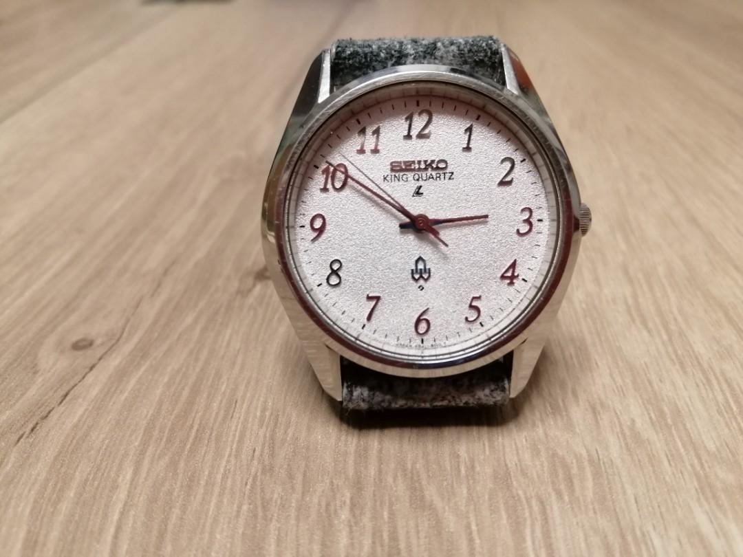 精工seiko 中古時計king Seiko King Quartz 三子星41 8000 Stainless Steel 罕有原裝操兵字踏雪尋梅雪花原裝面original Dial 完美錶面淨錶頭不連錶帶 其他 其他