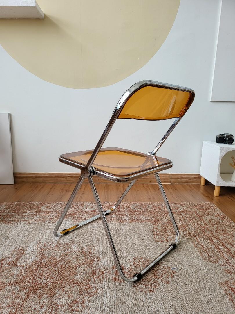 Orange new arrivals acrylic chair