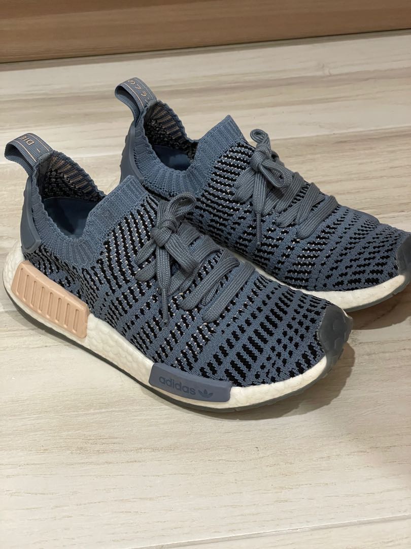 Adidas NMDs in blue gray blush pink Women s Fashion Footwear