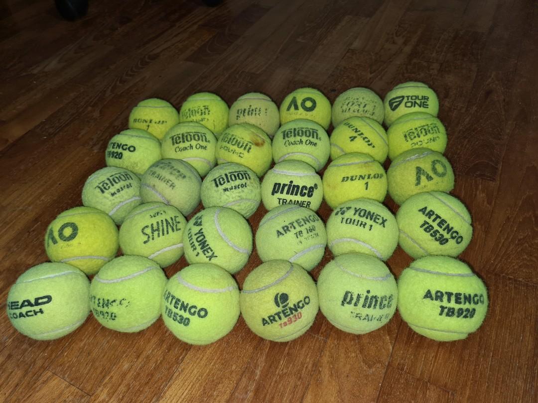 Assorted used tennis balls, Sports Equipment, Sports & Games, Racket