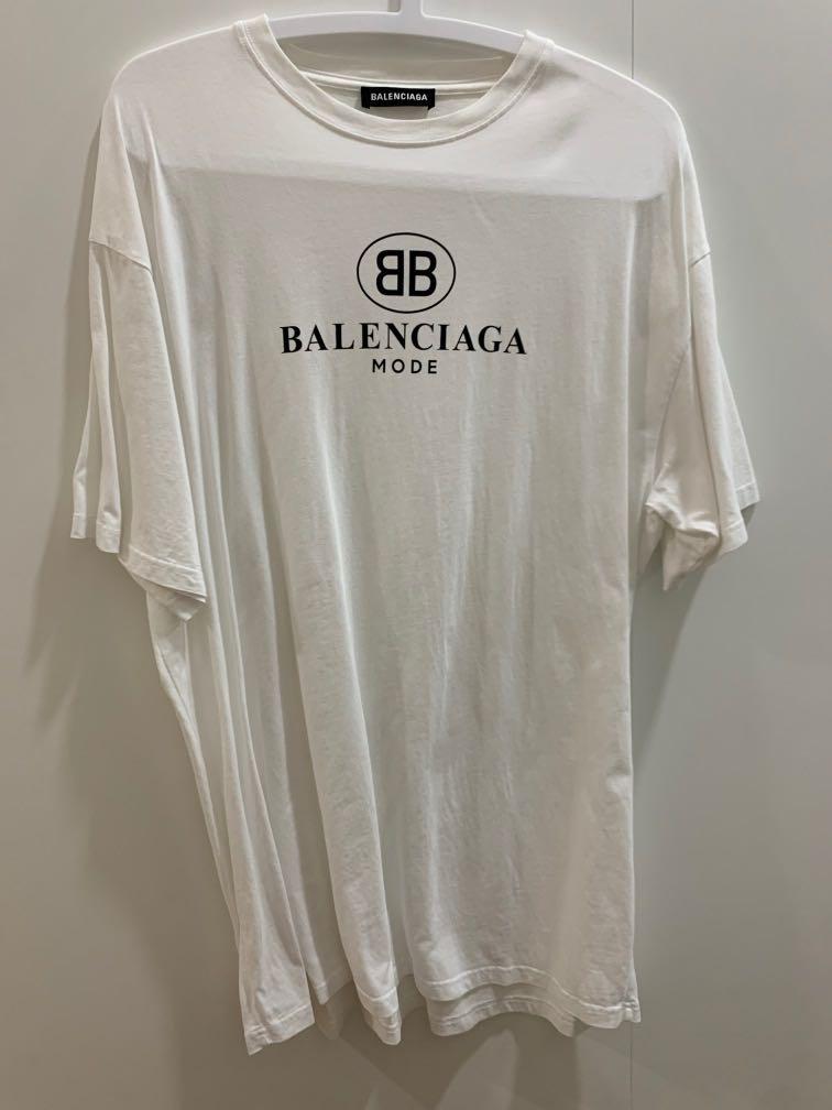 Authentic Balenciaga White Bb Mode Logo Oversized T-Shirt, Men'S Fashion,  Tops & Sets, Tshirts & Polo Shirts On Carousell