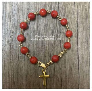 Authentic Red Coral Rosary Bracelet for Babies