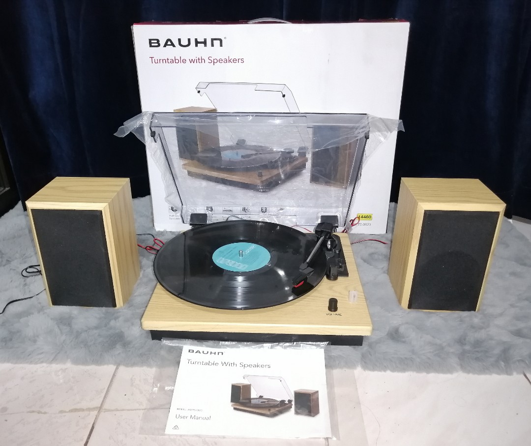 Bauhn Retro Vintage Design Turntable Vinyl Plaka Record Player with