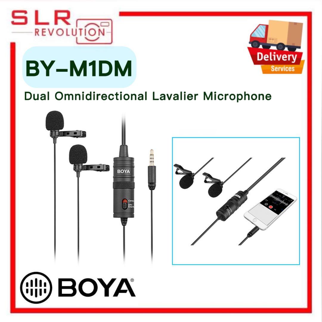 BOYA BY-M1DM Dual Omnidirectional Lavalier Microphone, Audio ...