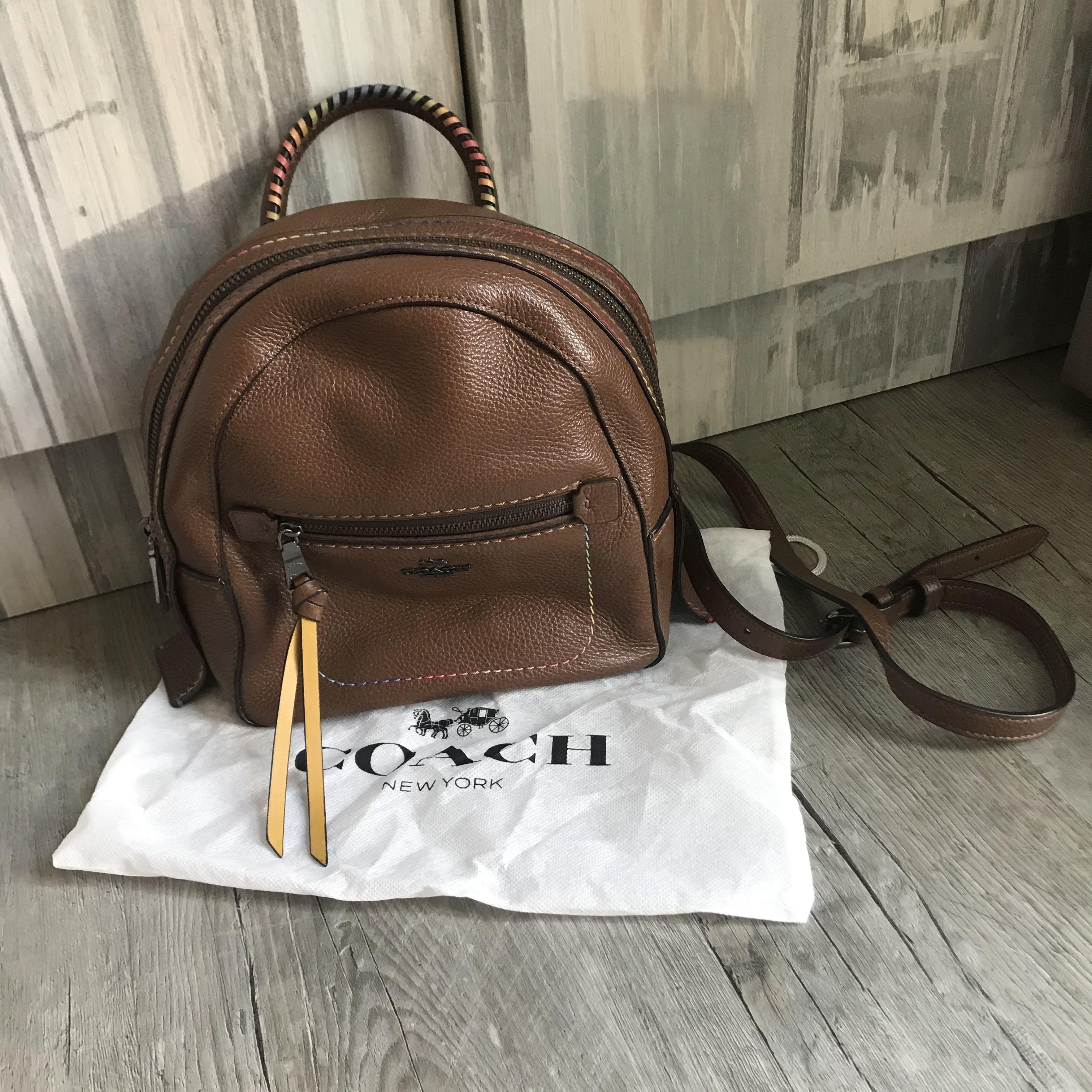 Coach andi backpack with hot sale rainbow stitching