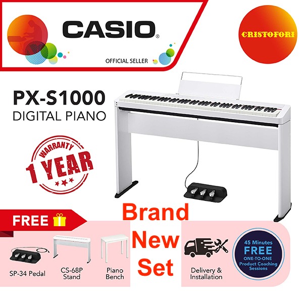 CASIO Privia 88 key Digital Piano PX-S1000 (WHITE - Brand New Set) With ...
