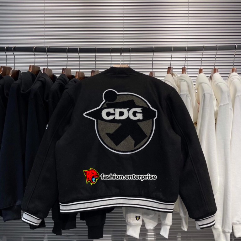 CDG x Stussy 40th Anniversary Varsity Jacket, Men's Fashion, Coats