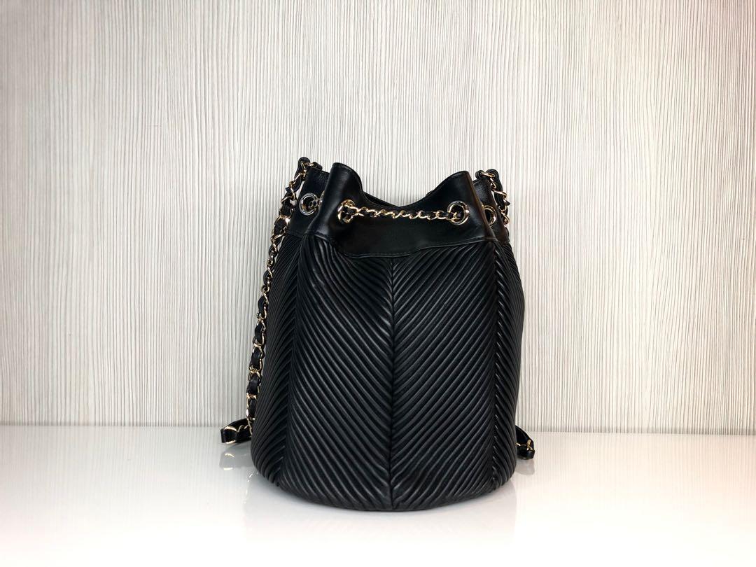Chanel Chevron Drawstring Bag Women s Fashion Bags Wallets Cross body Bags on Carousell