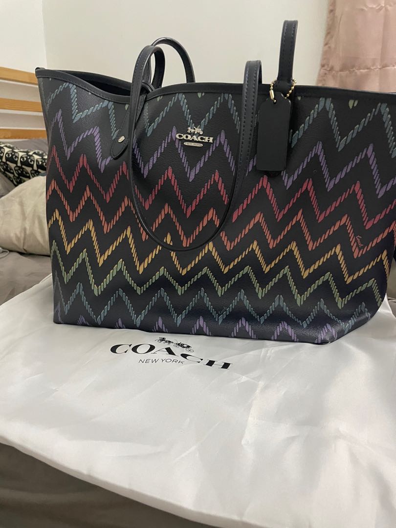 Coach best sale chevron bag