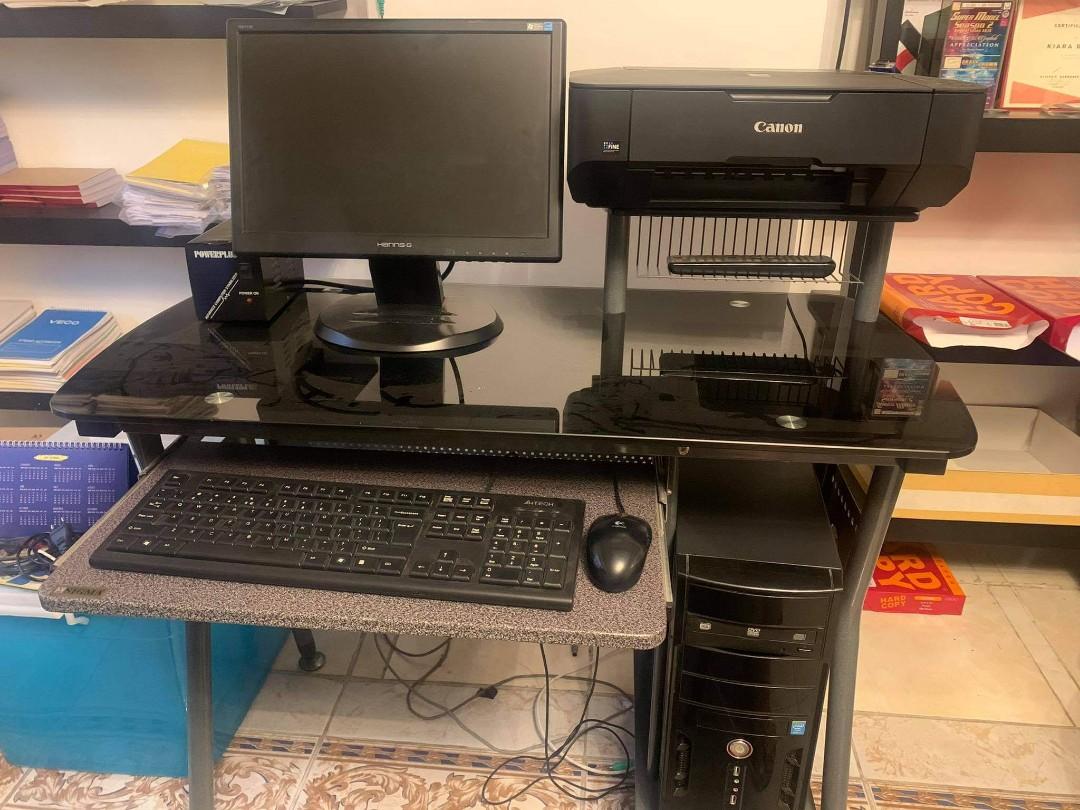 Desktop with printer price sale