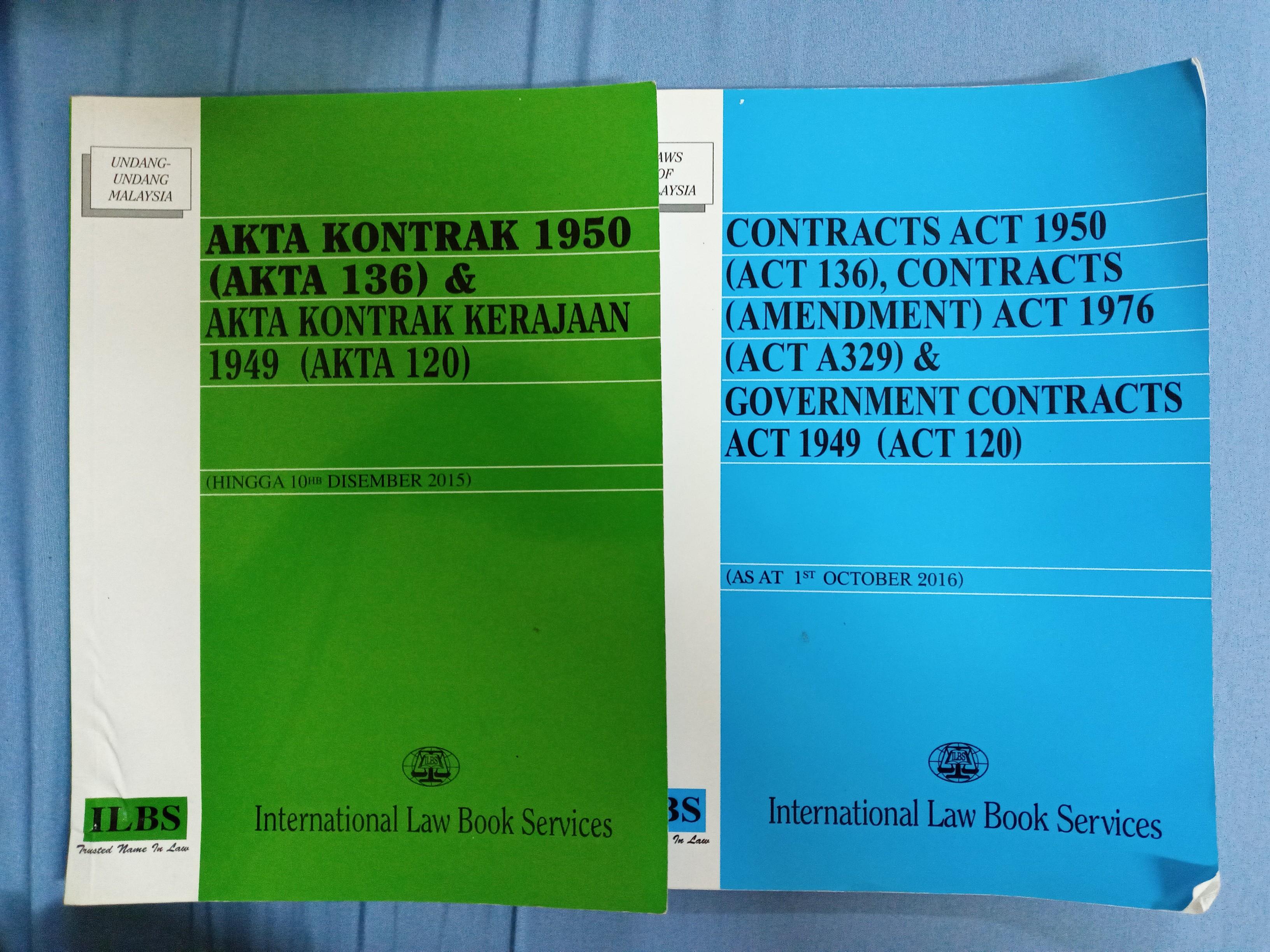 Contracts Act 1950  Akta Kontrak 1950, Books & Stationery, Books 