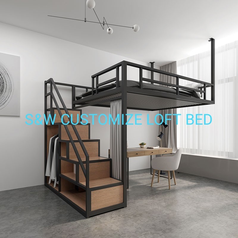 King size loft clearance bed with stairs
