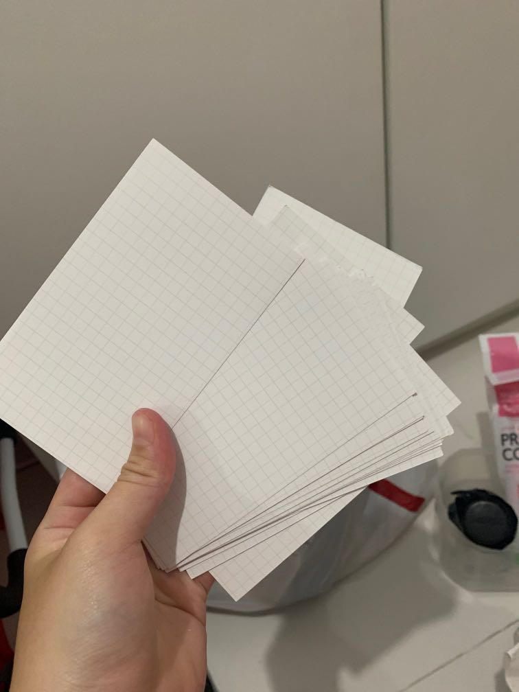 Daiso Grid Index cards, Hobbies & Toys, Stationery & Craft, Stationery