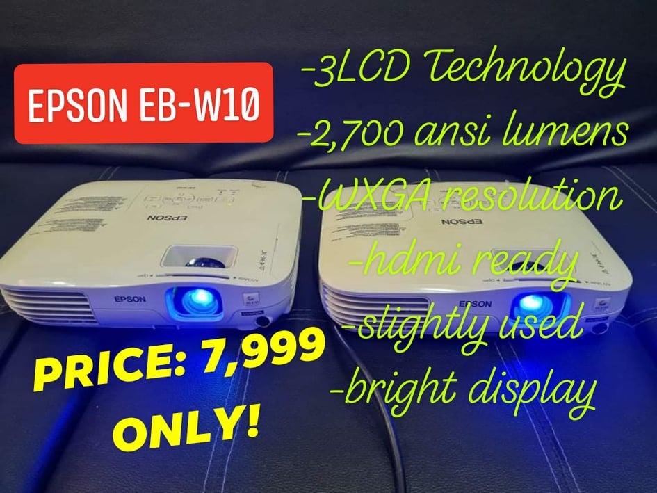 Epson EB-W10 projector 2700 lumens hdmi ready bright 3LCD display