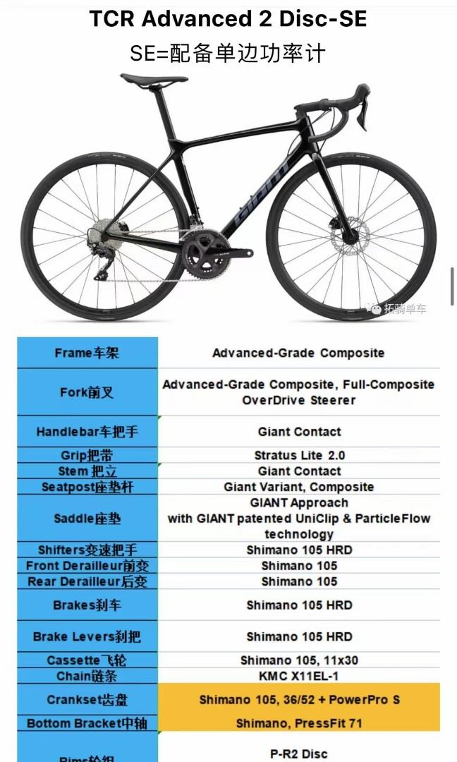 Giant tcr advanced 2 size sales chart