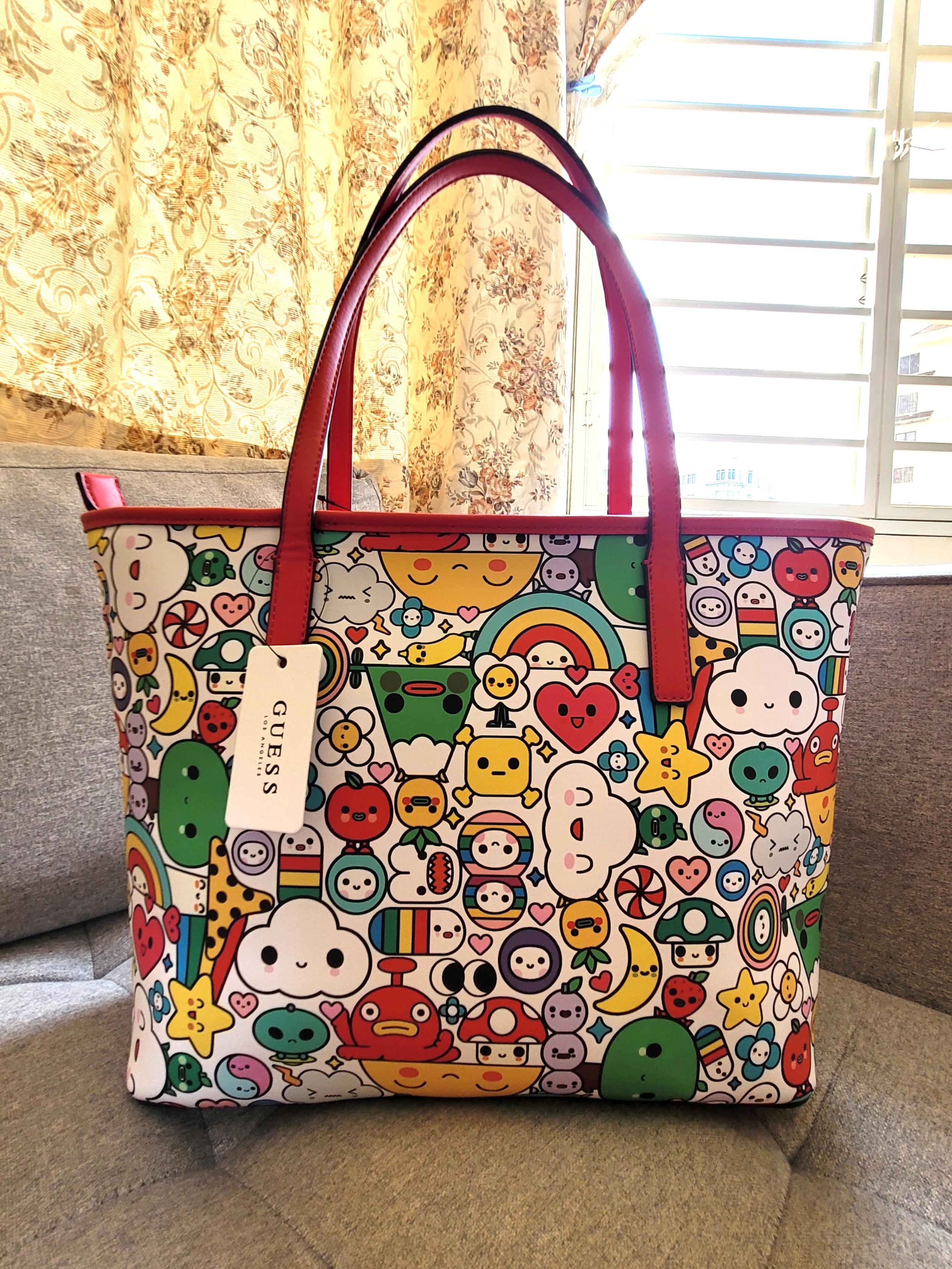 GUESS x FriendsWithYou Character Tote Bag, Women's Fashion, Bags & Wallets, Tote Bags on Carousell
