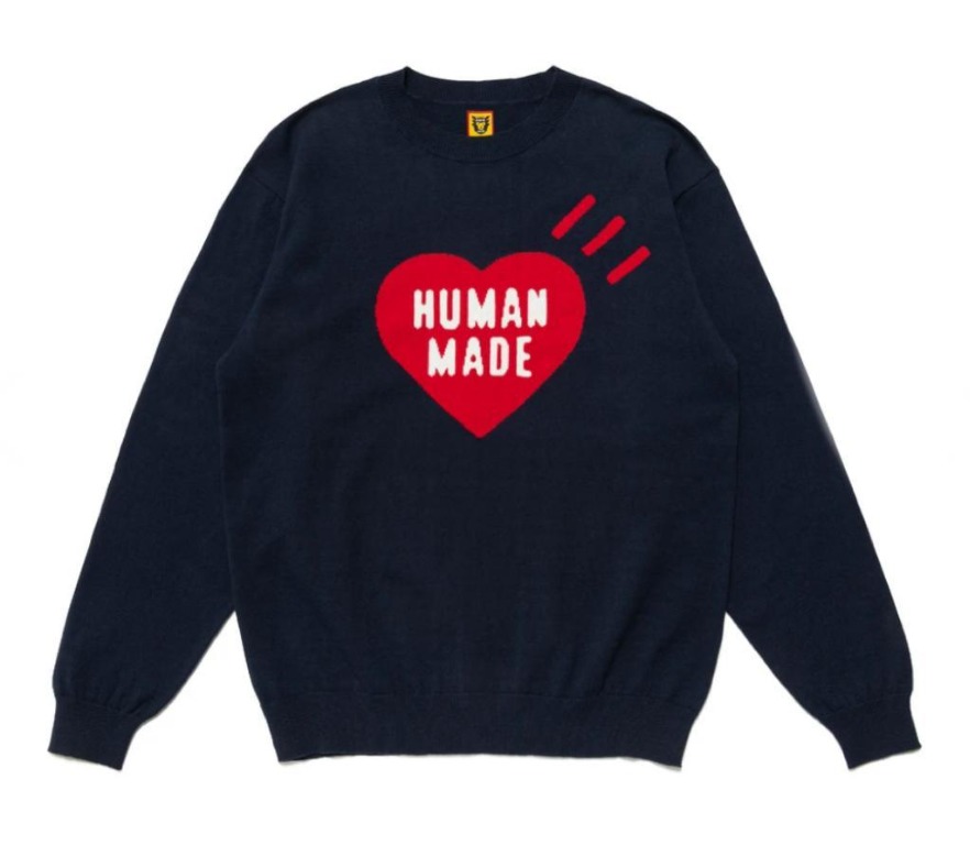 HUMAN MADE®️ HEART KNIT L/S Tee, 女裝, 上衣, 長袖衫- Carousell