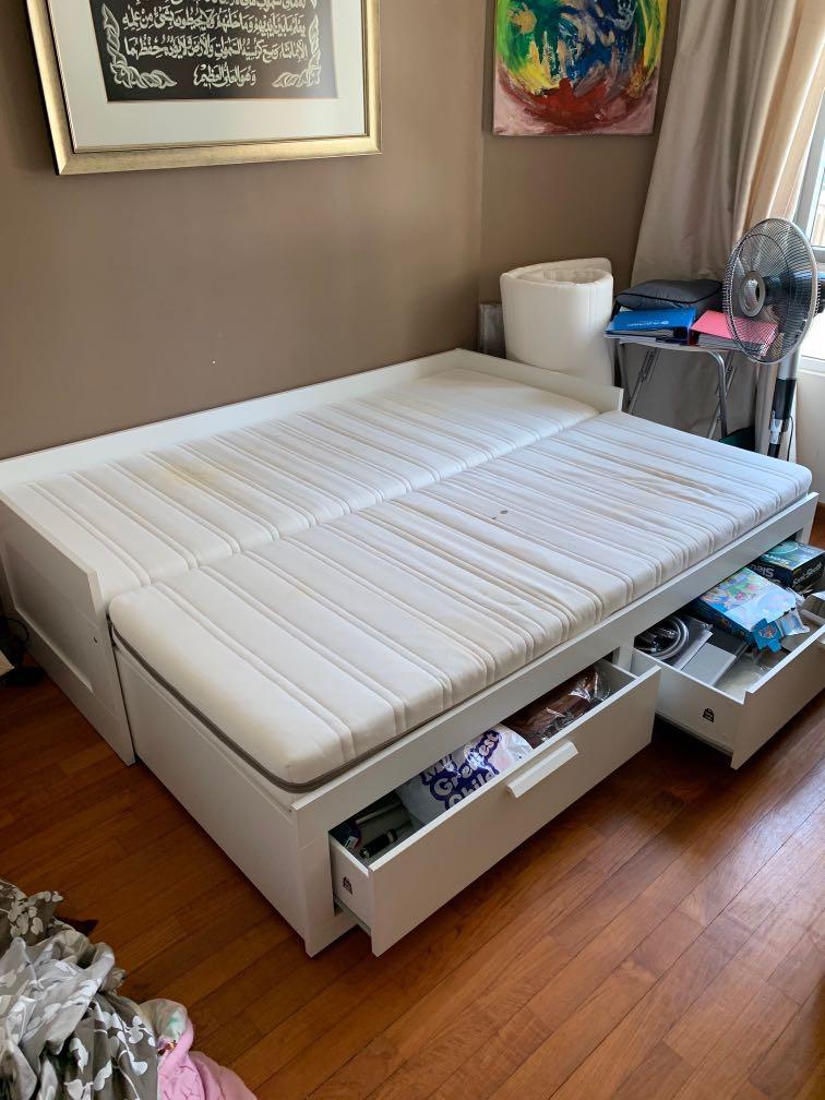 IKEA Day bed Pullput from Single to Double, Furniture & Home Living, Furniture, Bed Frames