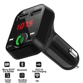 FM Transmitter Bluetooth3.0 A2DP Car Music Hands-Free 3.5mm AUX Receiver Stereo Audio Adapter with 5V/2.1A USB Car Charger.