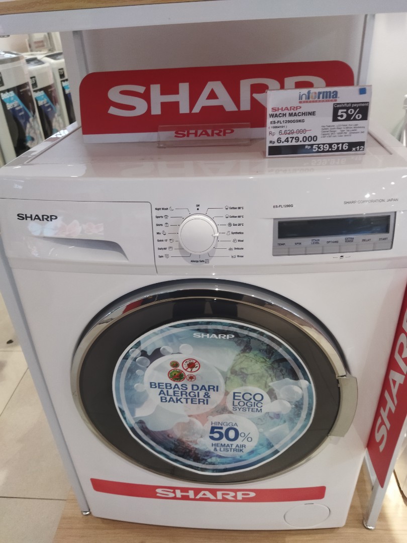 Kredit Sharp mesin cuci 9kg khusus cicilan tanpa kartu kredit syarat wajib  KTP+1 dokumen pendukung proses cepat by home Credit