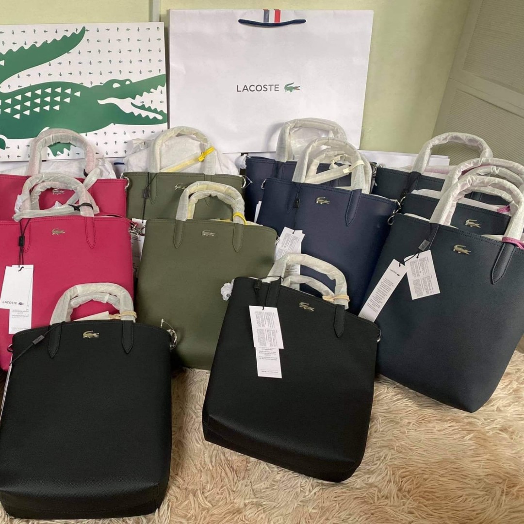 Lacoste Anna Reversible Coated Canvas Vertical Shopping Bag, Luxury ...