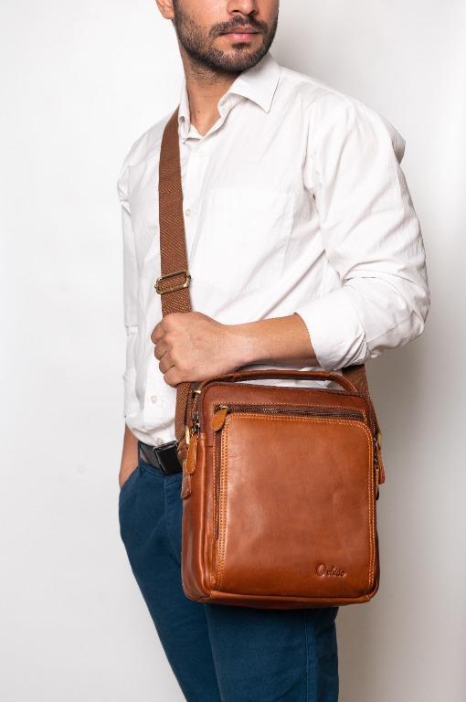 Leather Messenger Bag Full Grain Leather Sling Bag Leather Bag
