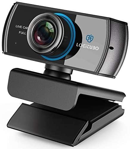 LOGITUBO Webcam 1080P Live Streaming Camera with Microphones Web