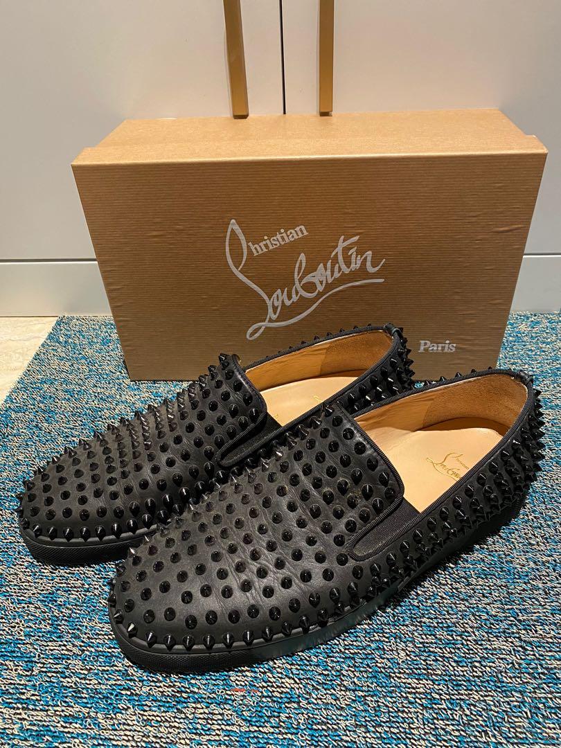 Christian Louboutin Paris Roller Boat Black on Black Size 43.5