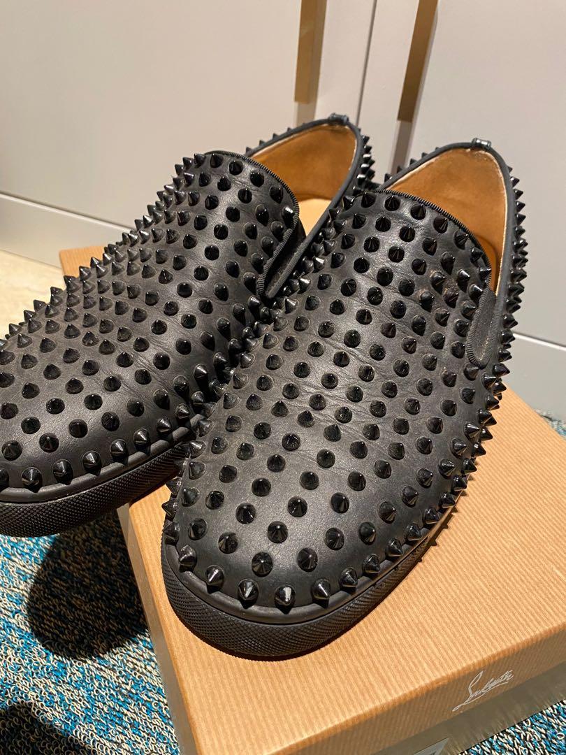Christian Louboutin Paris Roller Boat Black on Black Size 43.5 Men s Fashion Footwear Sneakers on Carousell