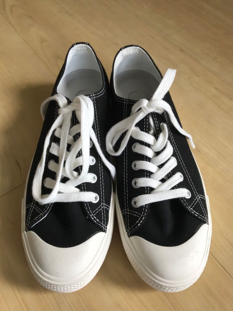 Muji Canvas Sneakers Black Sz 24, Women's Fashion, Footwear, Sneakers ...