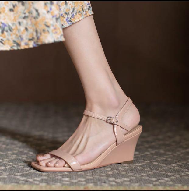 Nude beige wedges/heels, Women's 