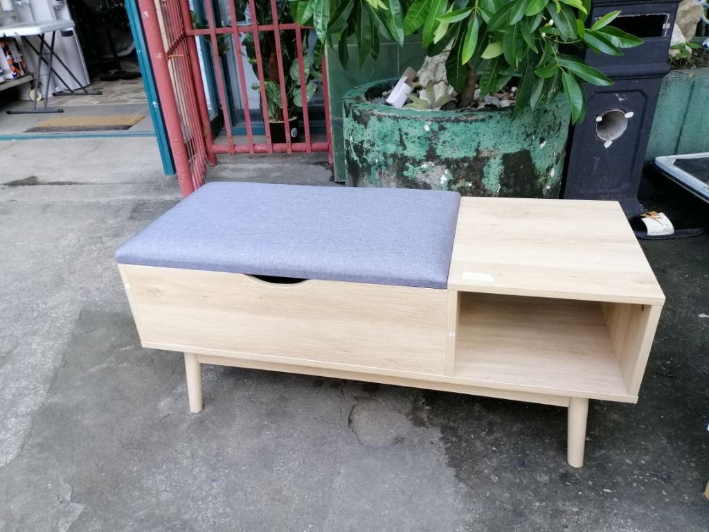 Anko oak look storage hot sale bench