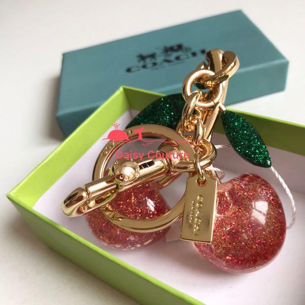 Coach Original Fashion Cherry 🍒 Keychain Coach Cherry Bag Charm Keychain  For Bag Come With box Suitable For Gift, Luxury, Accessories on Carousell