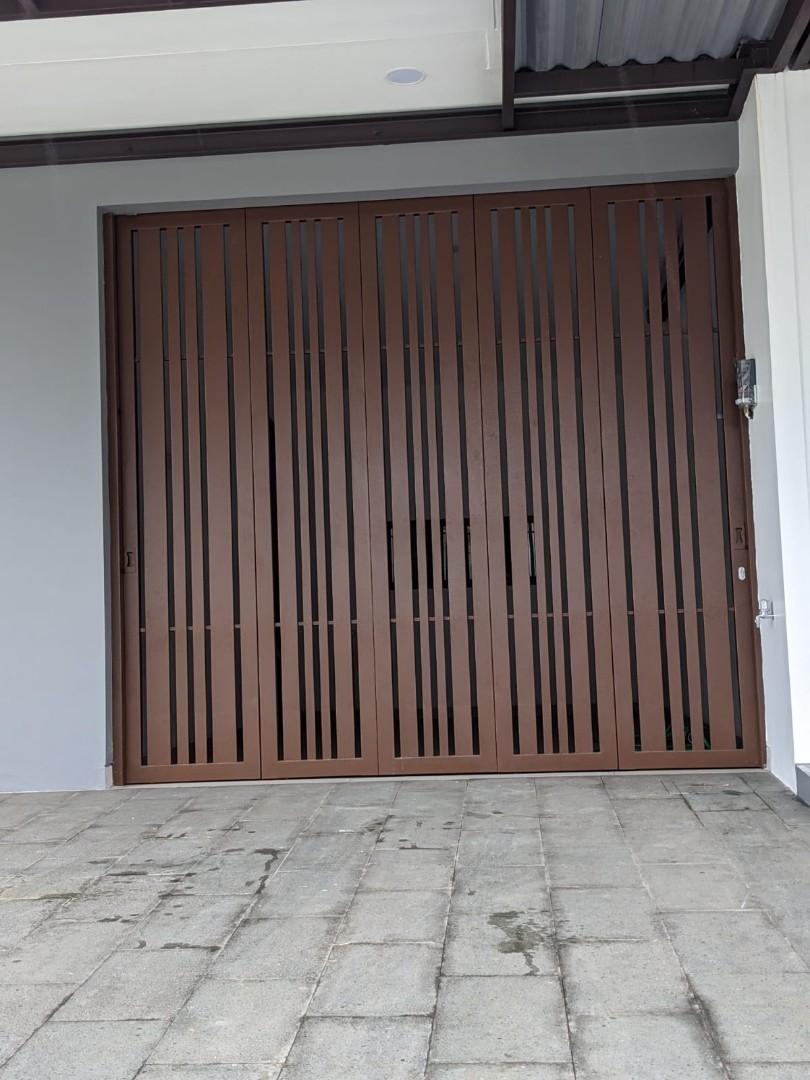 PINTU PAGAR PINTU GARASI FOLDING GATE ( bisa muter ) dg rel atas bawah