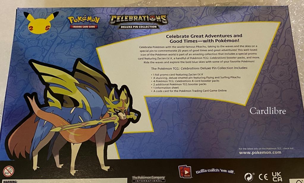 Pokemon TCG Celebrations Deluxe Pin Collection (Zacian), Hobbies & Toys,  Toys & Games on Carousell