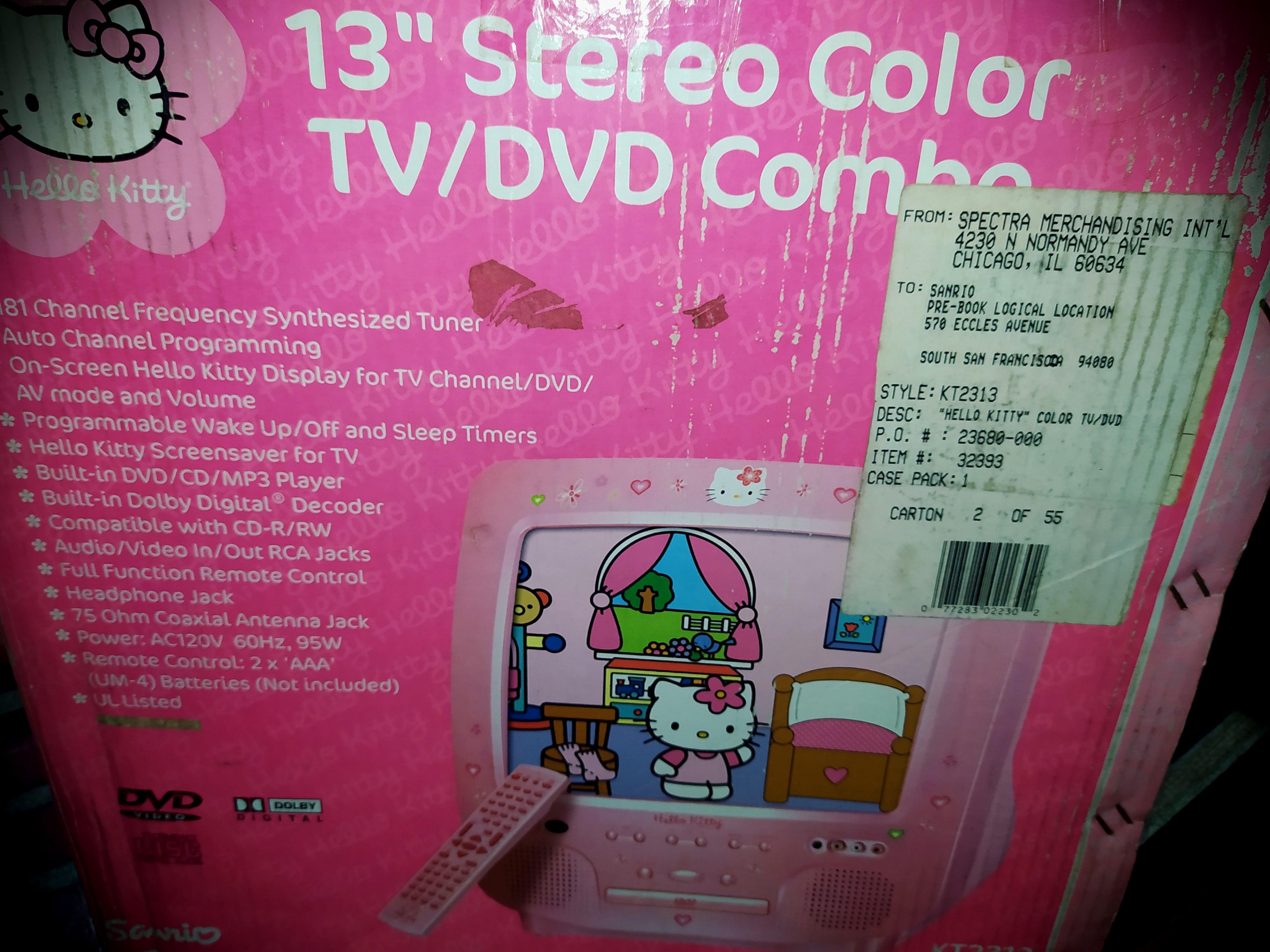 Rare Vintage Hello Kitty TV with DVD player Collectors Item, TV & Home
