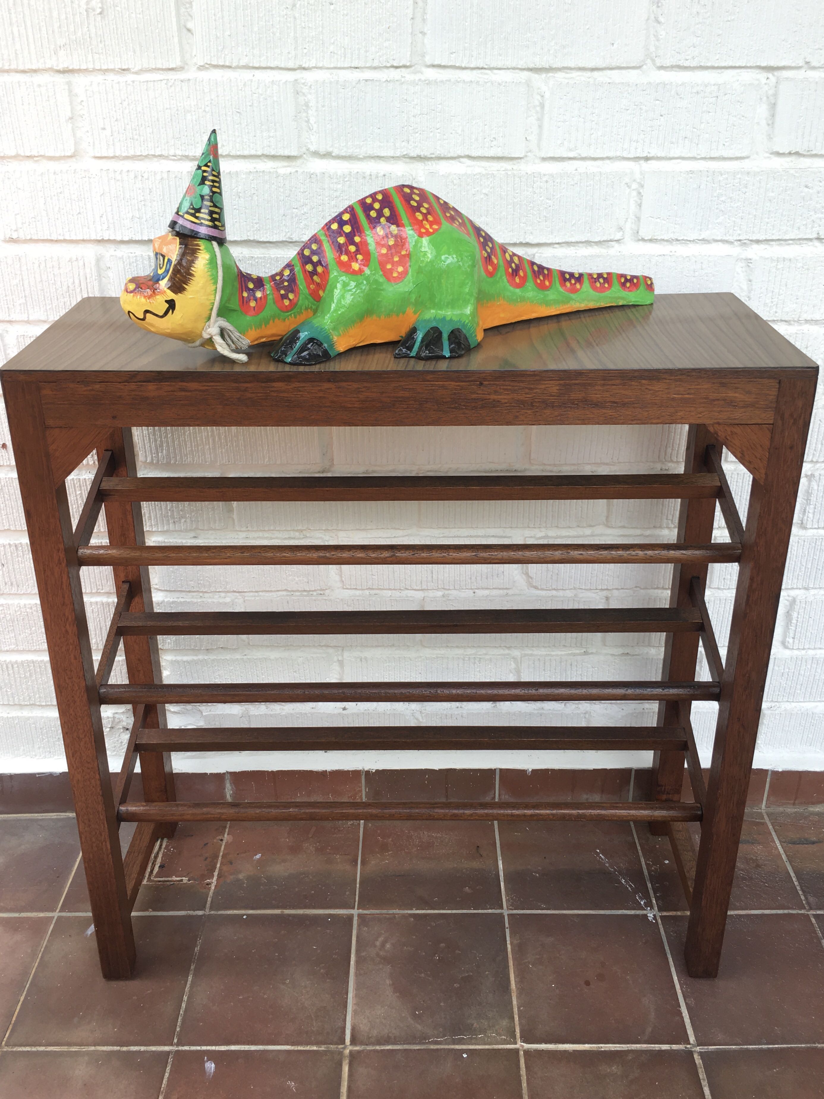 Restored vintage retro solid wood shoe rack, Furniture & Home Living ...