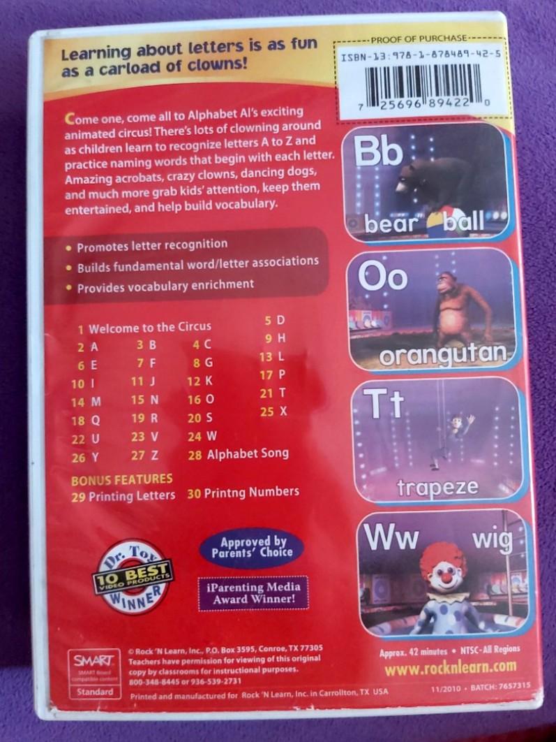 Rock n learn alphabet circus dvd hobbies toys music media cds