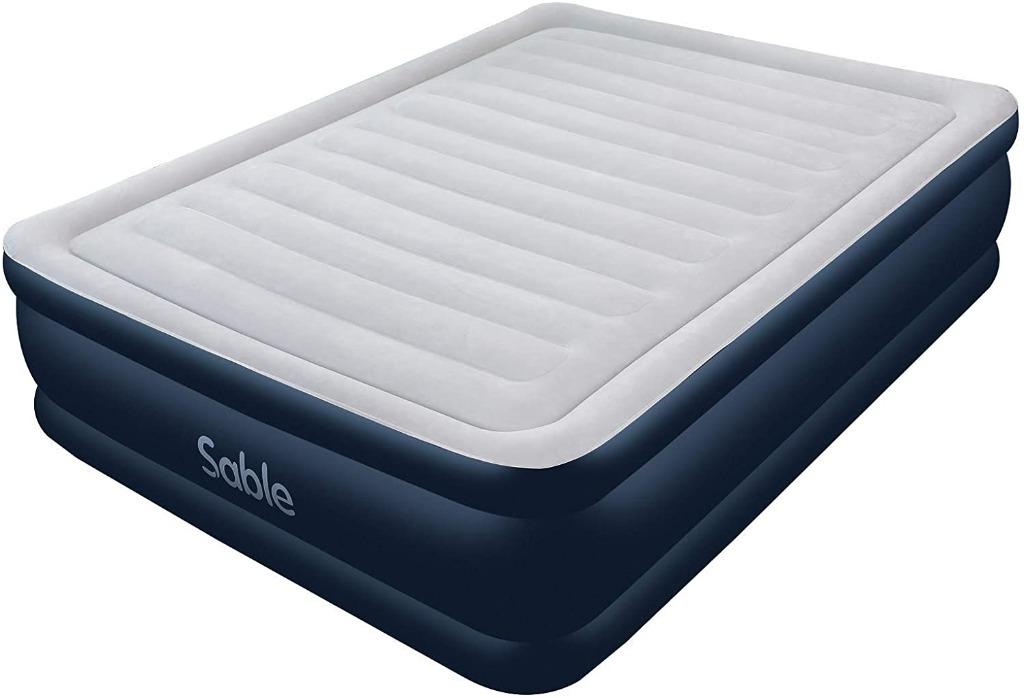 Sable Queen Size, Improved Inflatable Bed with Integrated Electric Pump