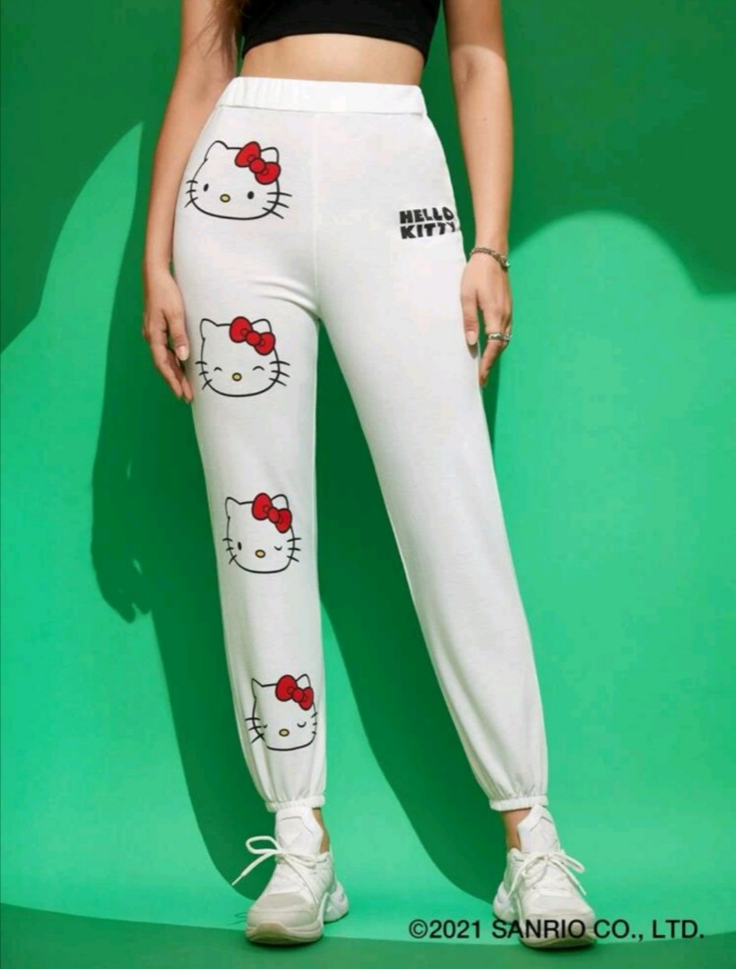 HELLO KITTY AND FRIENDS, SHEIN Men Letter Print Sweatshirt And Sweatpants  Set
