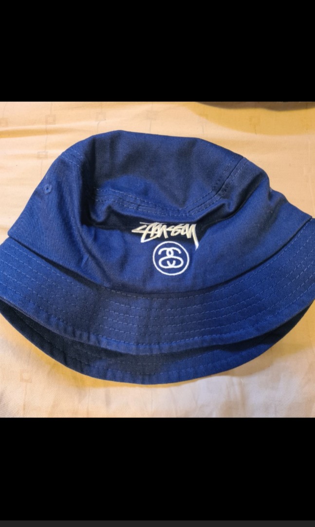 Navy stussy 2025 bucket hat