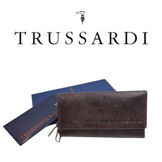 TRUSSARADI JEANS  深咖色皮革仿舊設計鑰匙圈